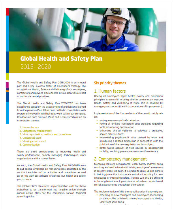 global health and safety plan