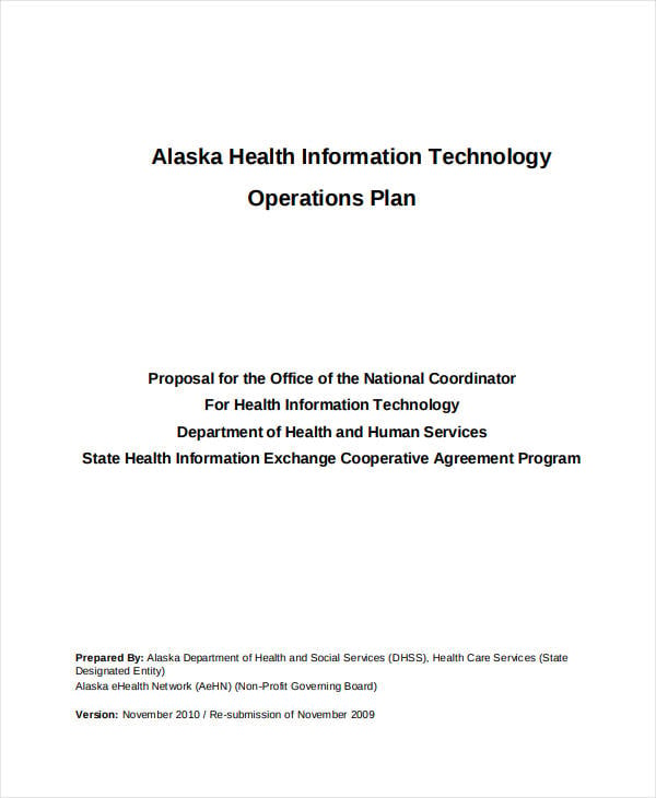 health information technology operations plan