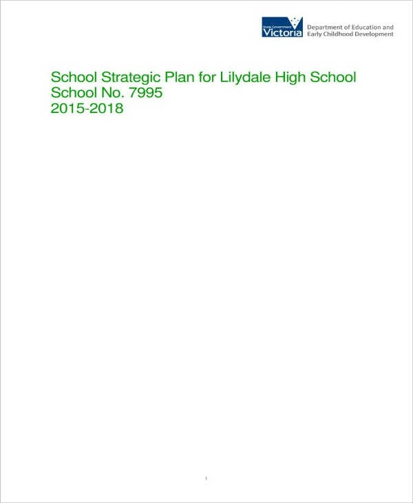 high school strategic plan example