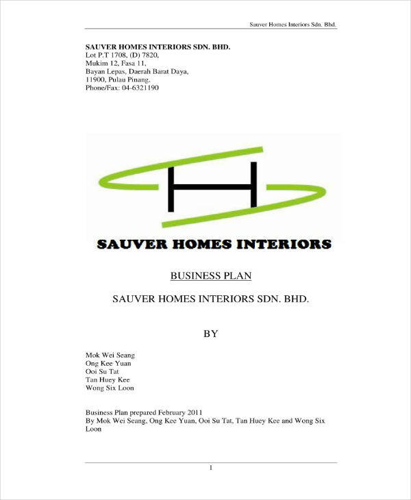 11+ Interior Design Business Plan Templates PDF