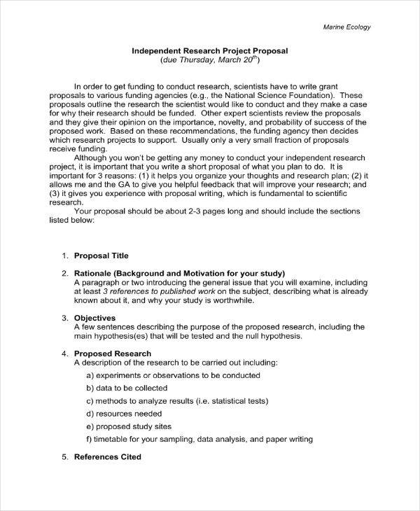 Independent Research Project Proposal
