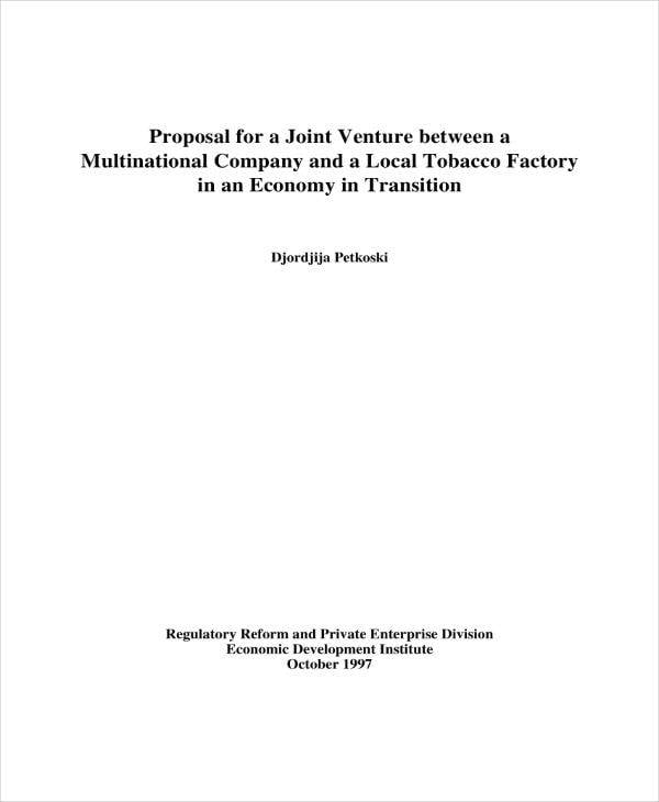 joint business venture proposal template