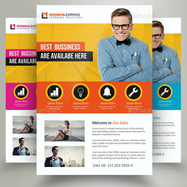learning solutions marketing consultants flyer template