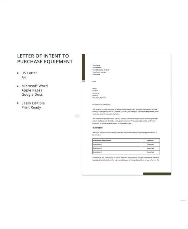 14+ Purchase Letter Of Intent Templates DOC, PDF