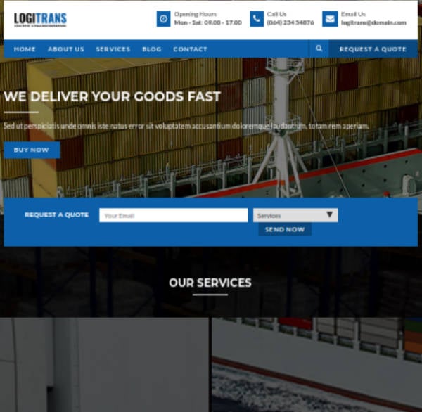 logistics transportation website template
