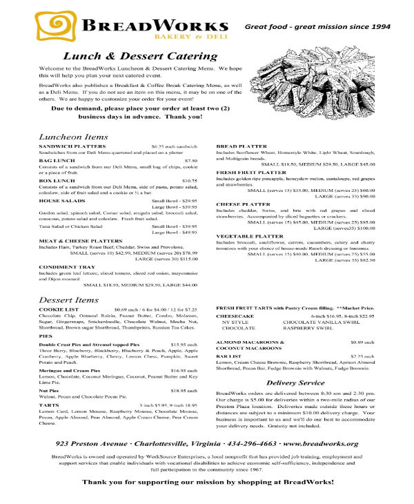 dessert table business plan