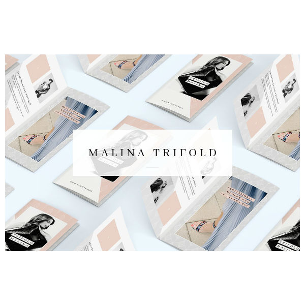 malina trifold brochure and pattern