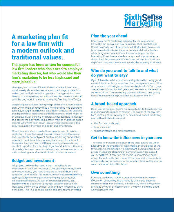 10 Law Firm Marketing Plan Templates Word PDF