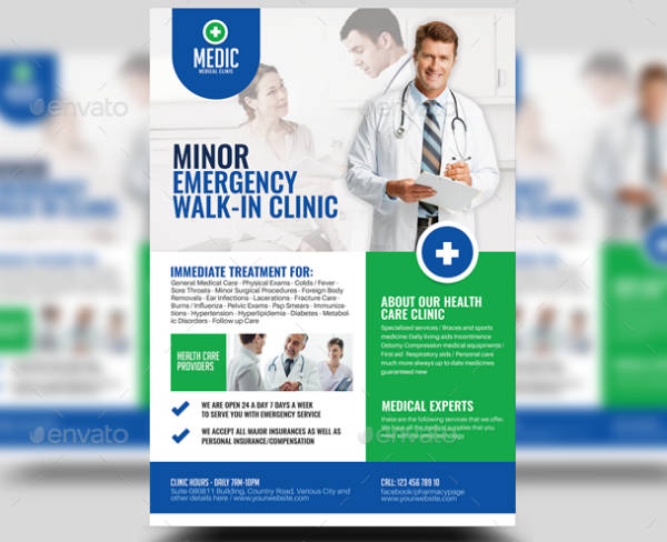 medical health care clinic flyer template