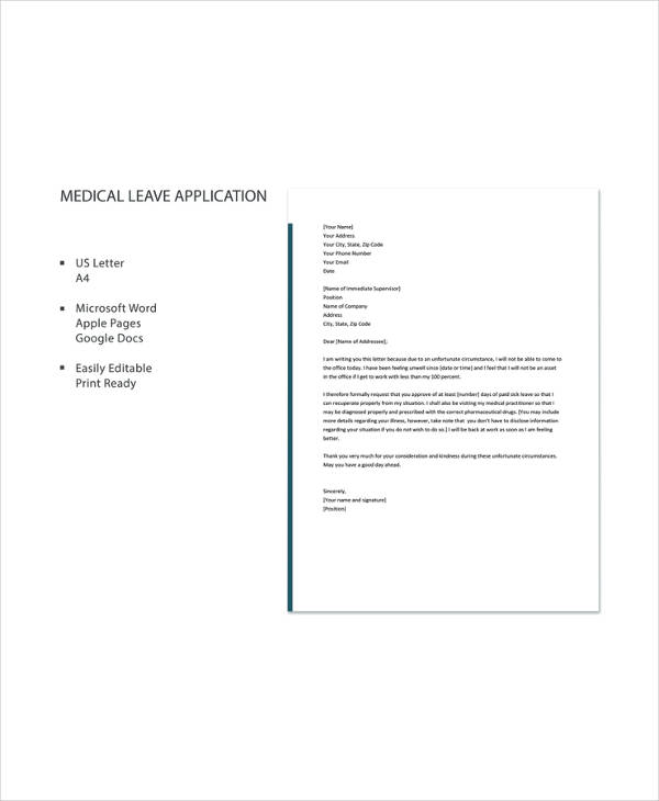 Medical Leave Letter 13 Free Word Excel PDF Documents Download