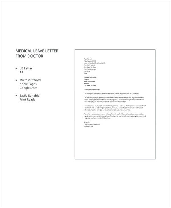 medical leave letter from doctor
