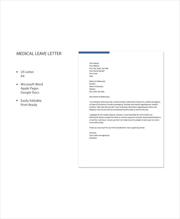 medical leave letter