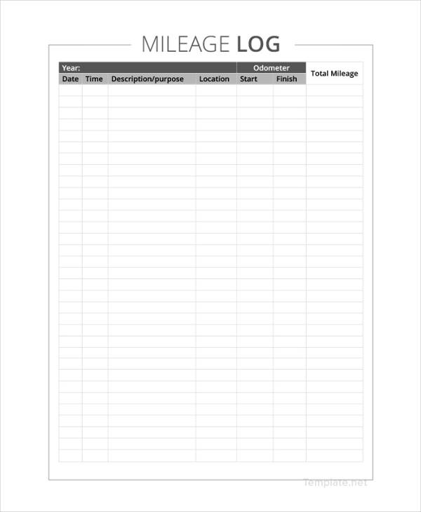 15  Mileage Log Templates DOC PDF