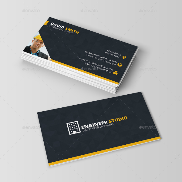 minimalist engineer business card template