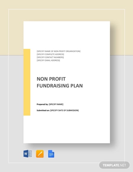 non profit fundraising plan template