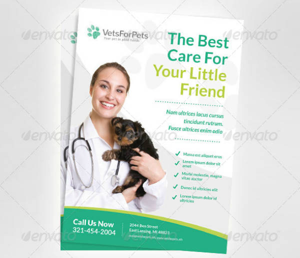 pet veterinary clinic flyer template