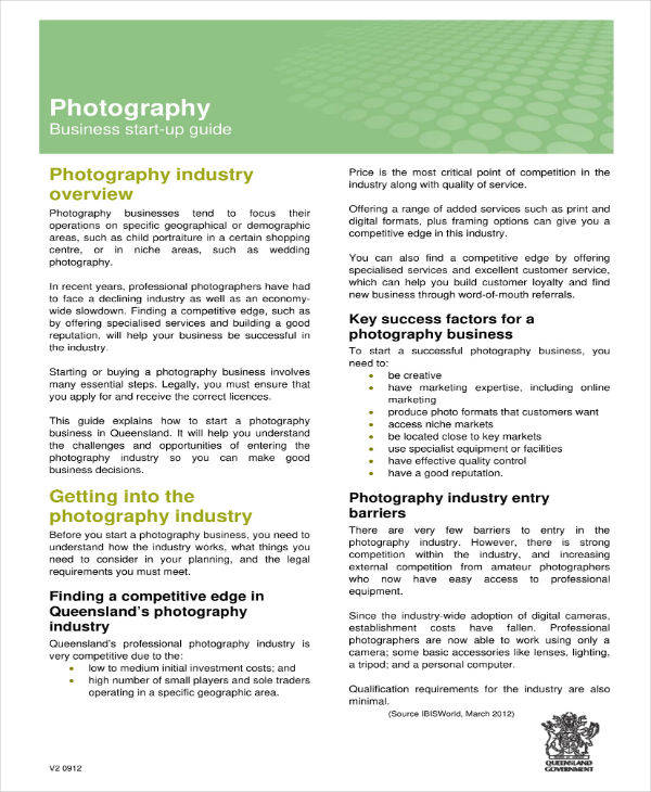 business plan on photography