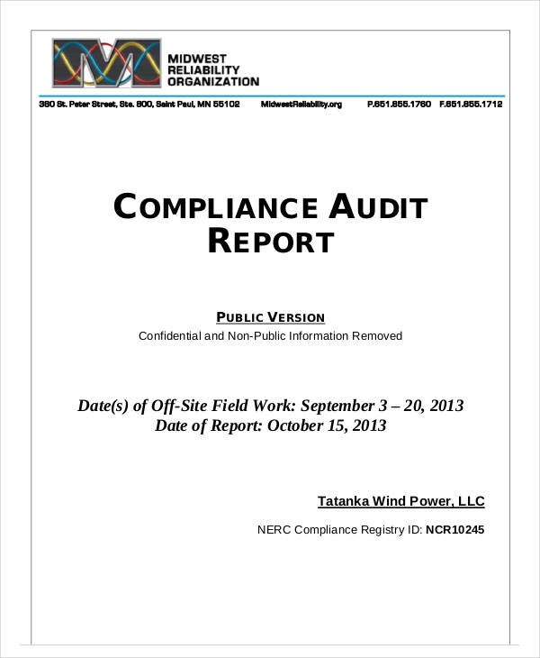 printable compliance audit report