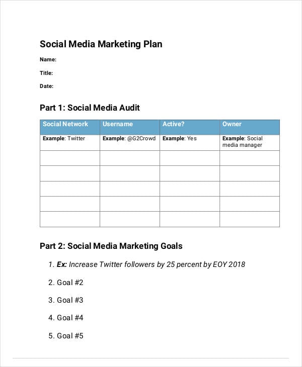 social media consultant business plan