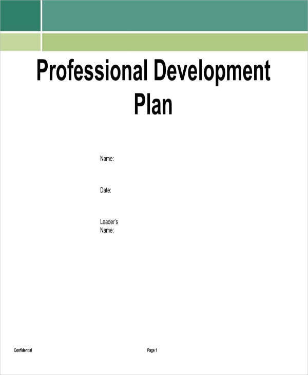 Professional Development Plan Example