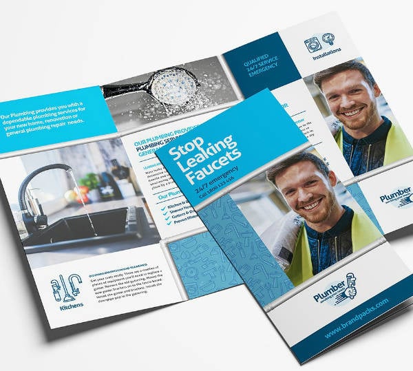 professonal plumbing services brochure template