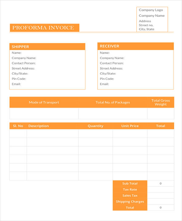 12 proforma invoice templates pdf doc excel free premium templates