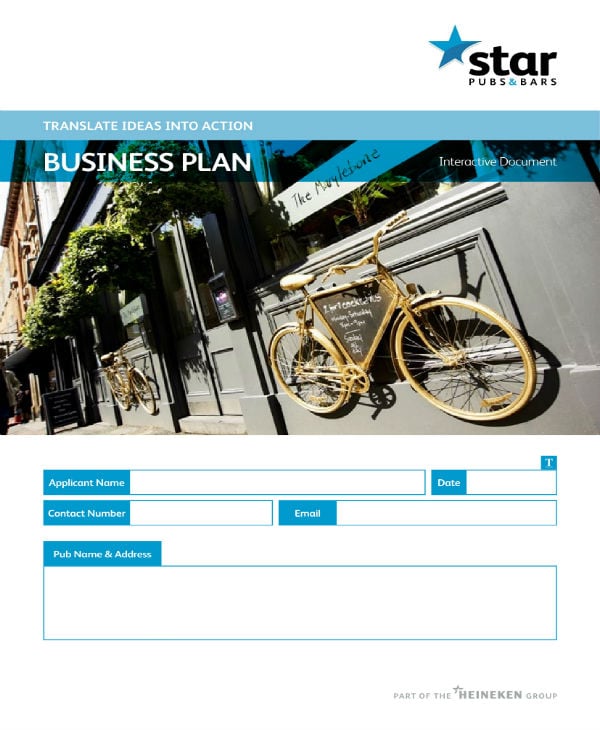 bar business plan example