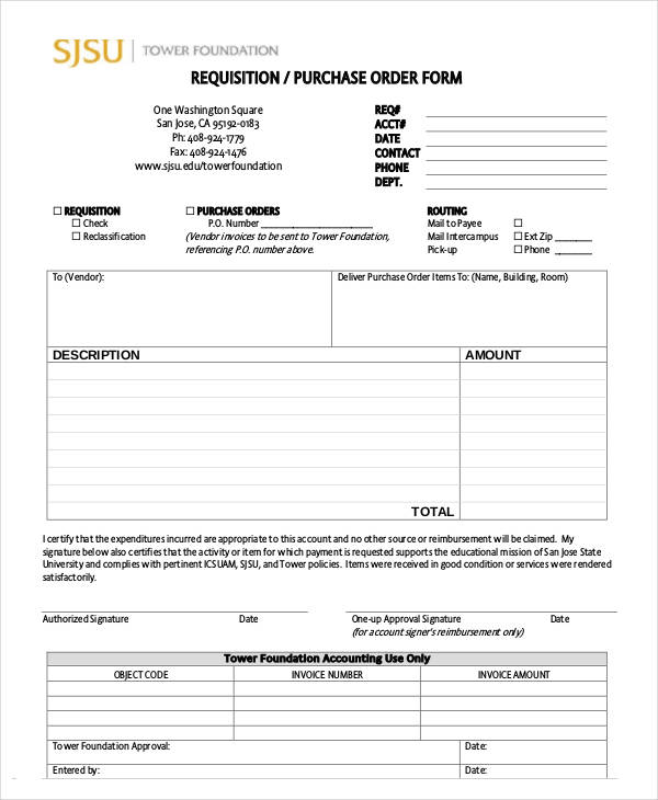 purchase order system template