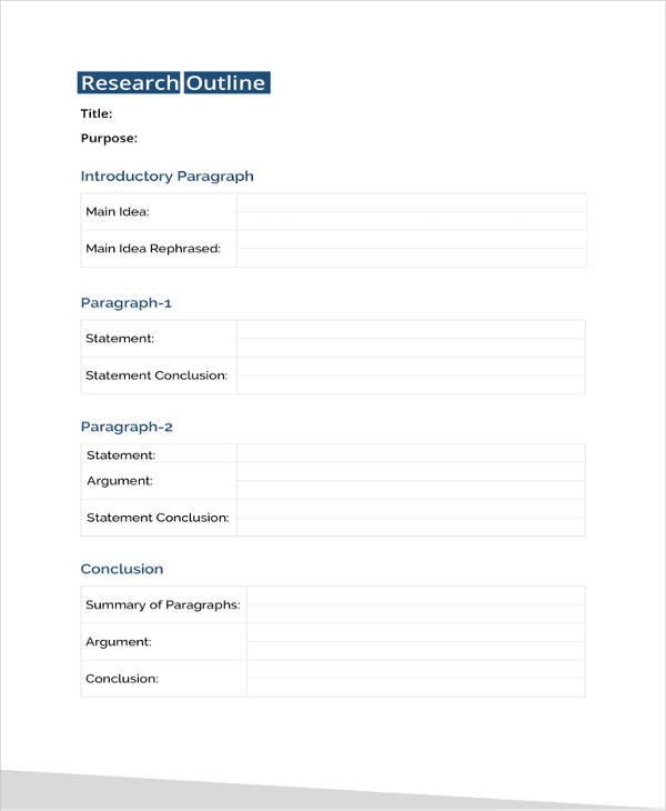 8+ Research Outline Templates - PDF, DOC