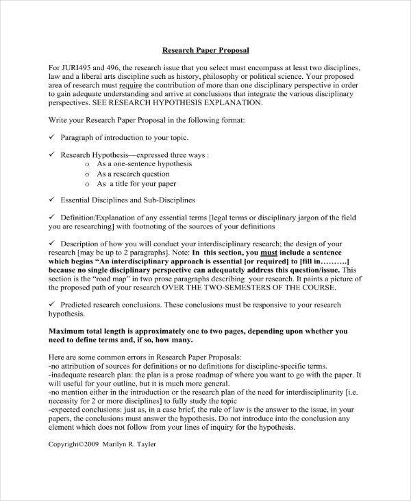 12 Research Project Proposal Outline Templates PDF