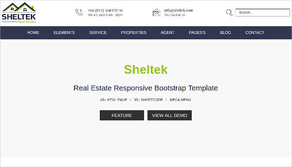 responsive real estate website theme