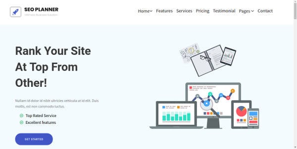 seo planner marketing agency website template