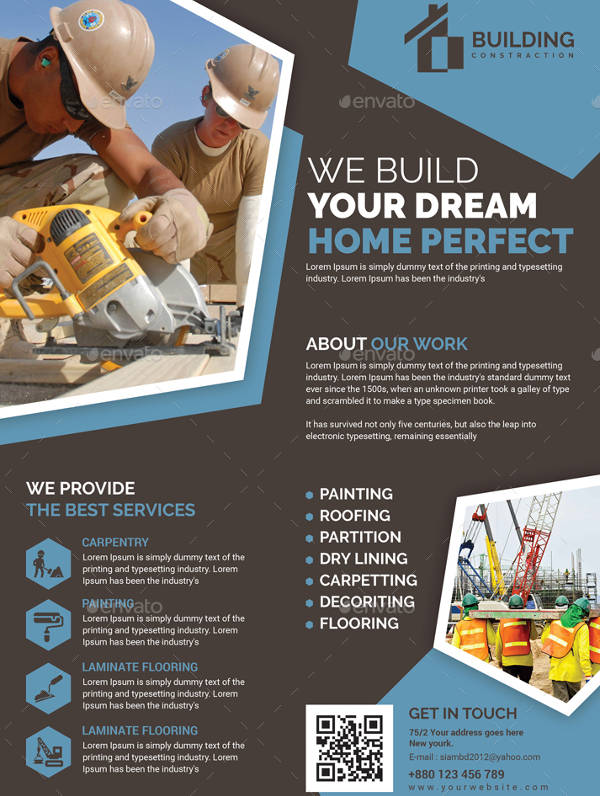 sample home construction flyer