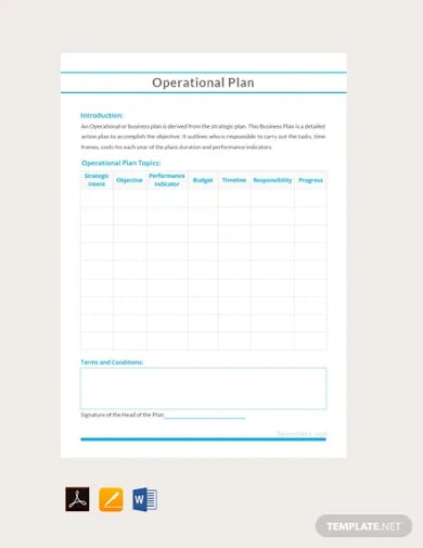 sample hotel operational plan template