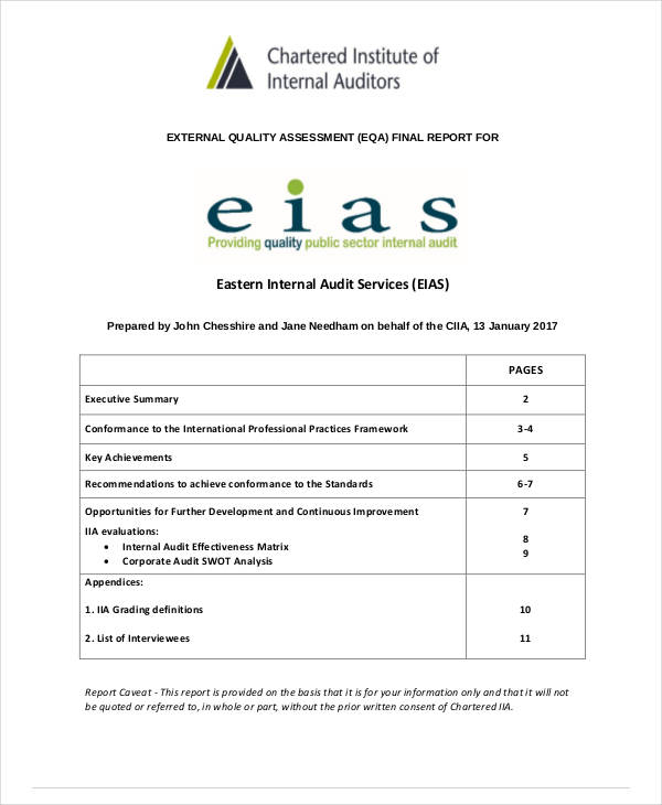 sample internal audit swot analysis