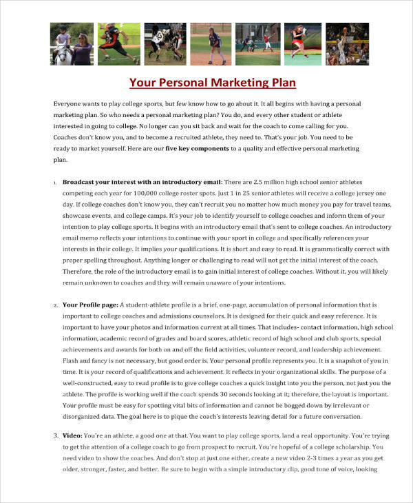 sample personal marketing plan1