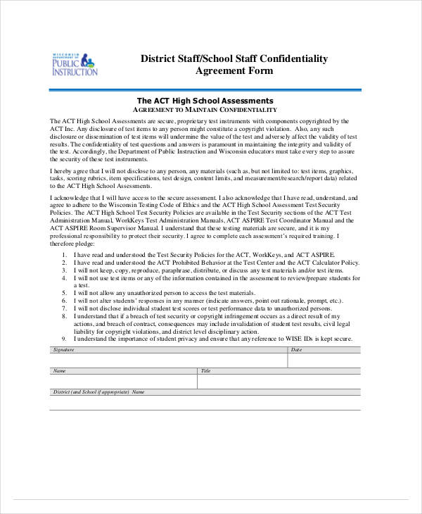 school-staff-confidentiality-agreement-form