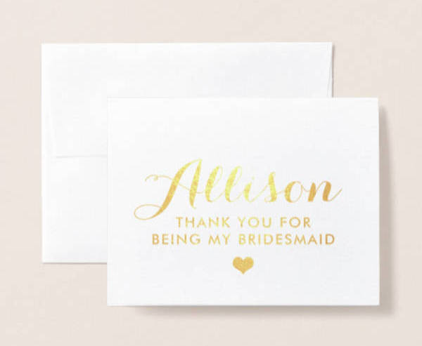 9+ Bridesmaid Thank You Cards Designs & Templates - PSD, AI