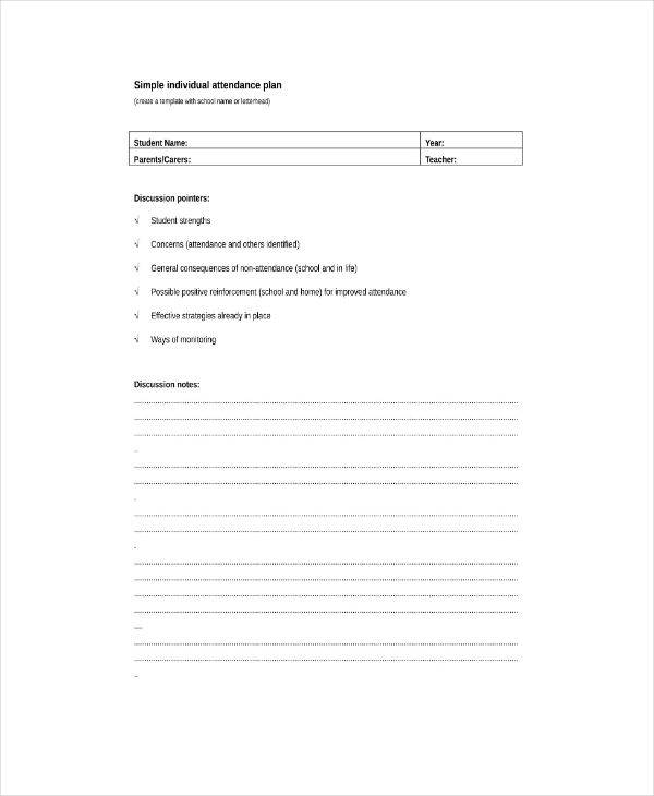 13+ Attendance Action Plan Samples &amp; Templates - DOC, PDF