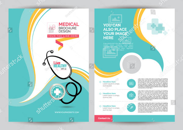 simple medical center tri fold brochure template