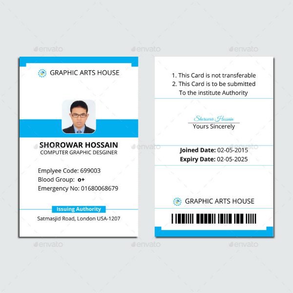 24+ Vertical Identification Card Designs & Templates- AI, Word, Pages, PSD, Publisher