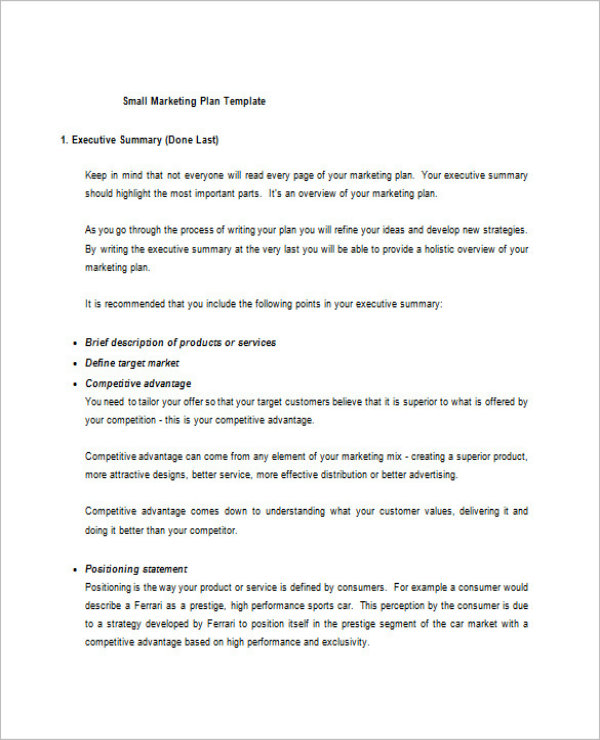 10 Small Business Marketing Plan Templates Doc Pdf 8507