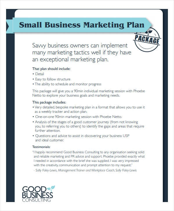 short sample of a business plan