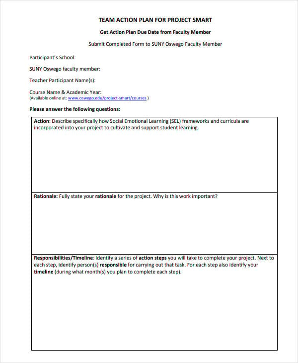smart project action plan template