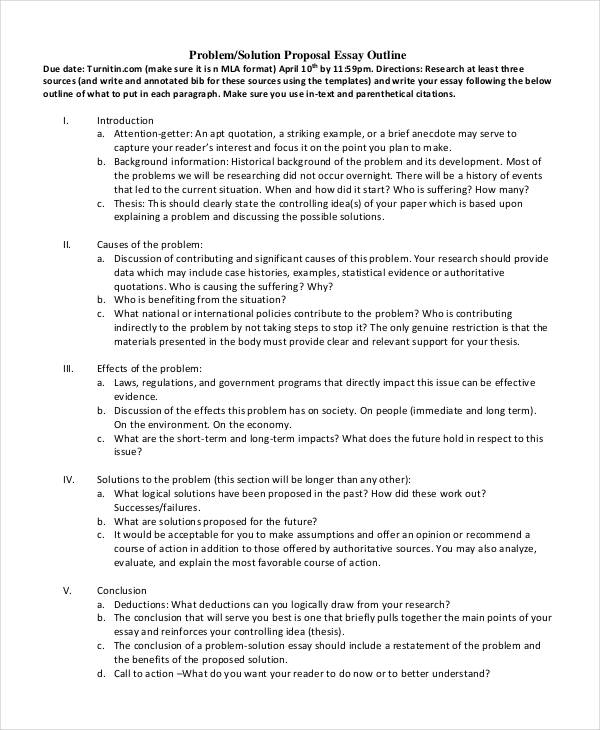 how to write a proposal essay outline