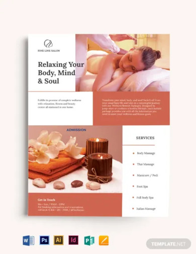spa beauty treatment flyer template