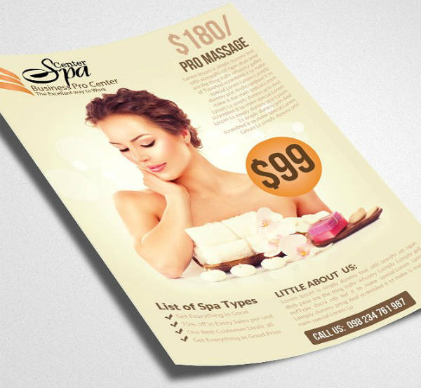 spa treatment flyer template