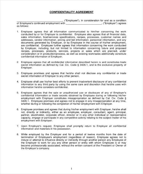 staff-confidentiality-agreement-sample