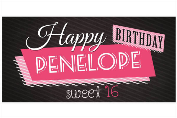 sweet 16 birthday banner template