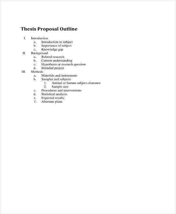 thesis proposal outline example